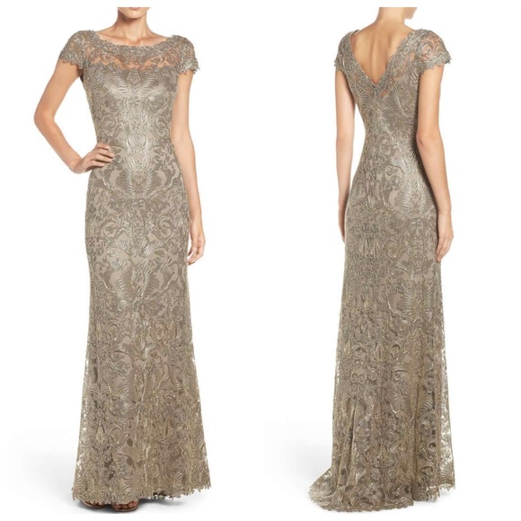 Tadashi Shoji Dresses & Skirts - Tadashi Shoji Corded Embroidered On Tulle  Dress